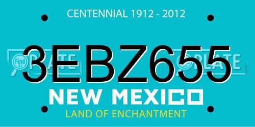 3EBZ655 New Mexico License Plate