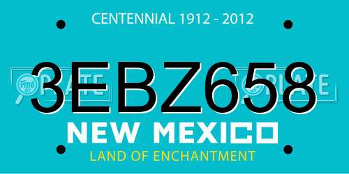 3EBZ658 New Mexico License Plate