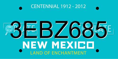 3EBZ685 New Mexico License Plate