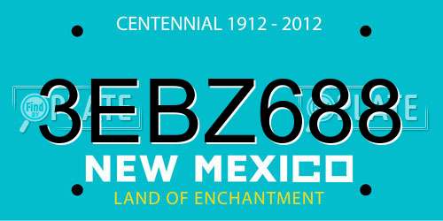 3EBZ688 New Mexico License Plate