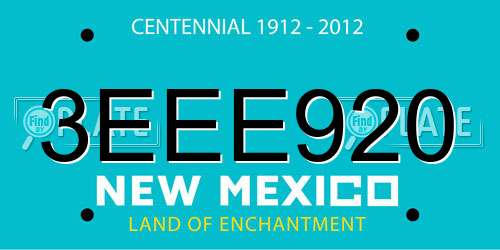 3EEE920 New Mexico License Plate