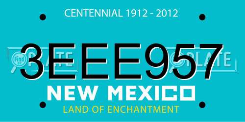 3EEE957 New Mexico License Plate
