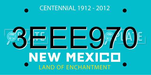 3EEE970 New Mexico License Plate