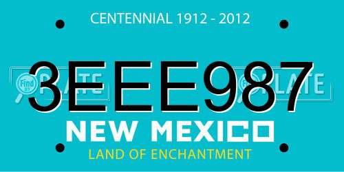 3EEE987 New Mexico License Plate