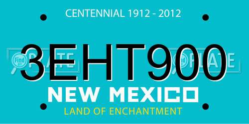 3EHT900 New Mexico License Plate