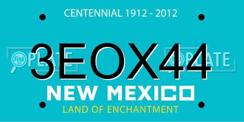 3EOX44 New Mexico License Plate