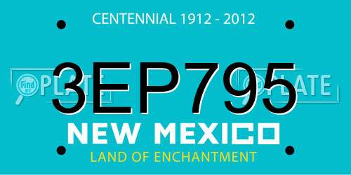 3EP795 New Mexico License Plate