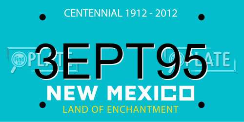 3EPT95 New Mexico License Plate