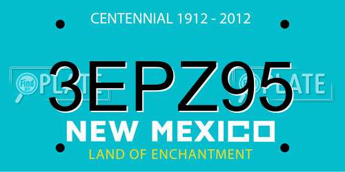 3EPZ95 New Mexico License Plate