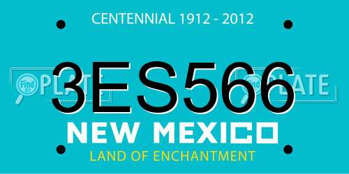 3ES566 New Mexico License Plate