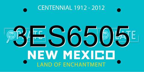 3ES6505 New Mexico License Plate