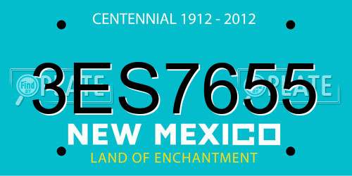 3ES7655 New Mexico License Plate