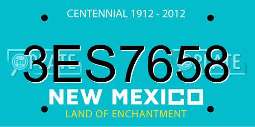 3ES7658 New Mexico License Plate