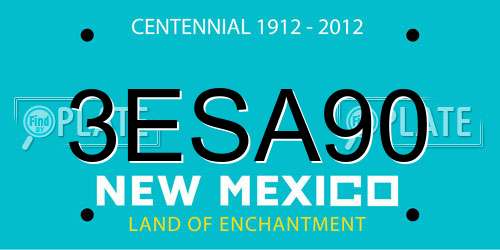 3ESA90 New Mexico License Plate
