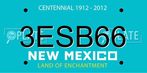 3ESB66 New Mexico License Plate