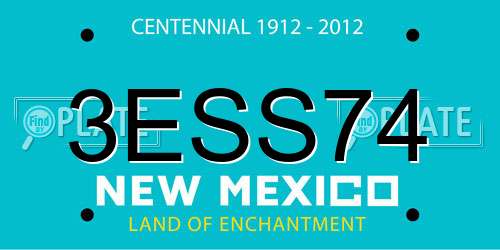 3ESS74 New Mexico License Plate