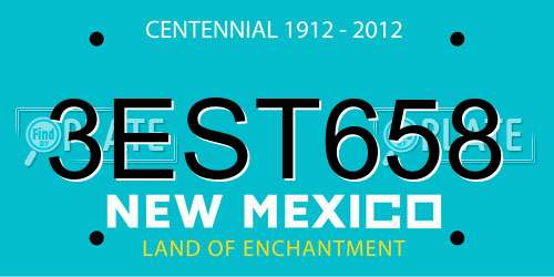 3EST658 New Mexico License Plate