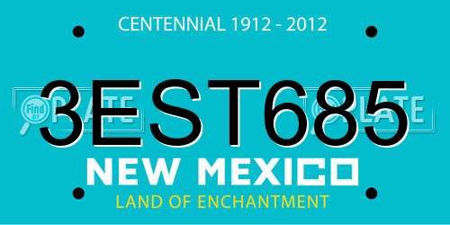 3EST685 New Mexico License Plate