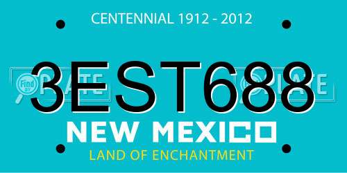 3EST688 New Mexico License Plate