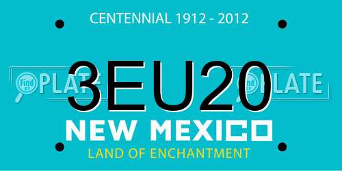 3EU20 New Mexico License Plate