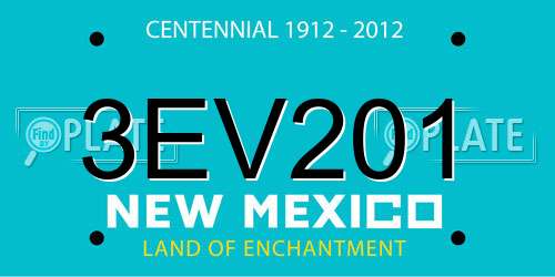 3EV201 New Mexico License Plate