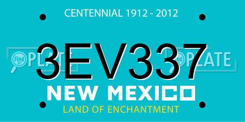 3EV337 New Mexico License Plate