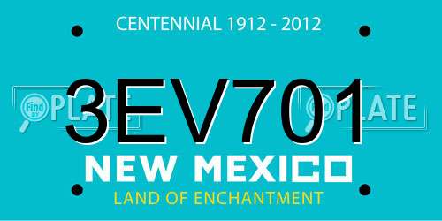 3EV701 New Mexico License Plate