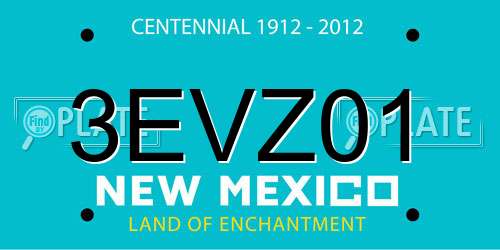 3EVZ01 New Mexico License Plate