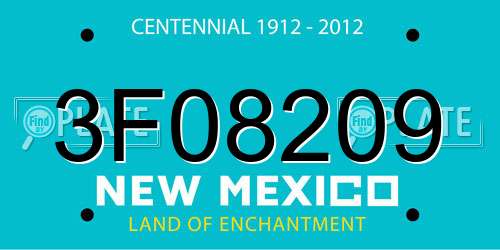 3F08209 New Mexico License Plate