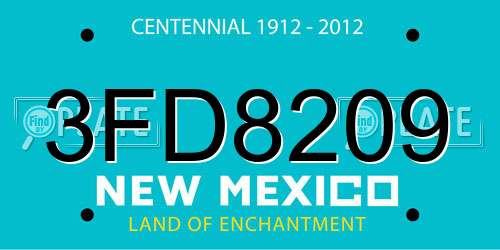 3FD8209 New Mexico License Plate