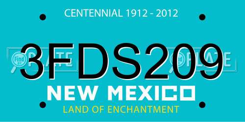 3FDS209 New Mexico License Plate