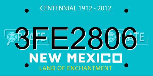 3FE2806 New Mexico License Plate