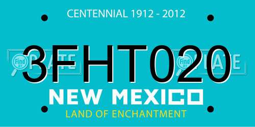3FHT020 New Mexico License Plate