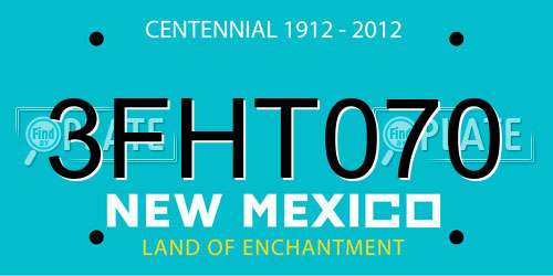 3FHT070 New Mexico License Plate