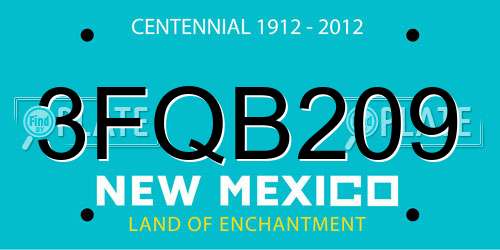 3FQB209 New Mexico License Plate