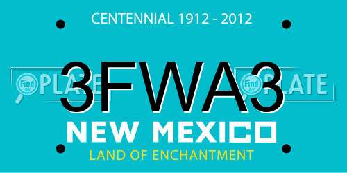 3FWA3 New Mexico License Plate