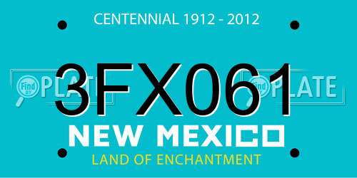 3FX061 New Mexico License Plate