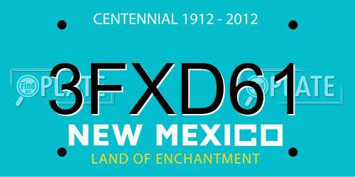 3FXD61 New Mexico License Plate