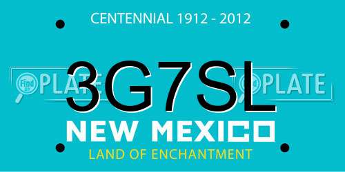 3G7SL New Mexico License Plate