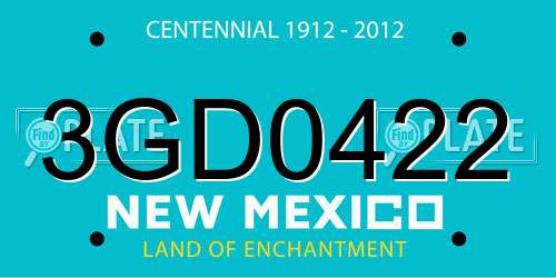 3GD0422 New Mexico License Plate