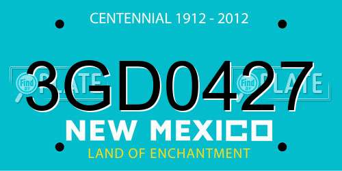 3GD0427 New Mexico License Plate