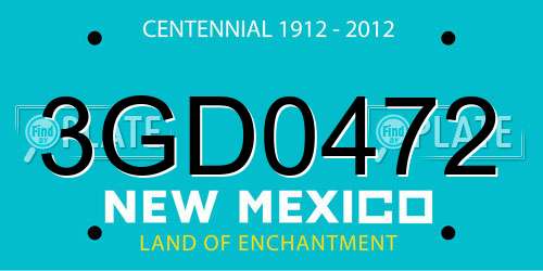 3GD0472 New Mexico License Plate