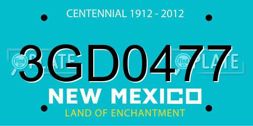 3GD0477 New Mexico License Plate