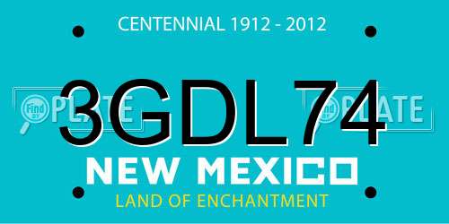 3GDL74 New Mexico License Plate