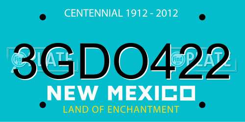 3GDO422 New Mexico License Plate