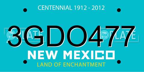 3GDO477 New Mexico License Plate