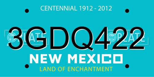 3GDQ422 New Mexico License Plate