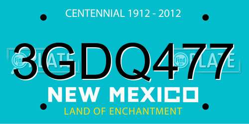 3GDQ477 New Mexico License Plate
