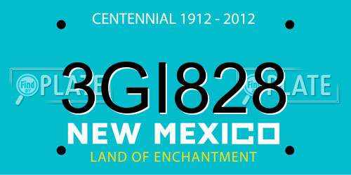 3GI828 New Mexico License Plate