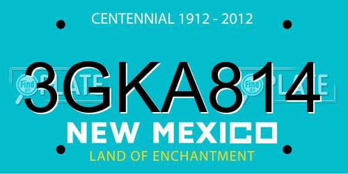 3GKA814 New Mexico License Plate